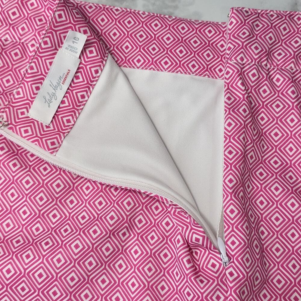 Womens Sz 16 Pink Geometric Pockets Pickleball Tennis Golf Skortv Lady Hagen - Picture 8 of 11